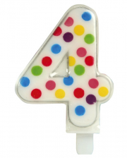 Confetti Number Candle No. 4 (6,5cm) 