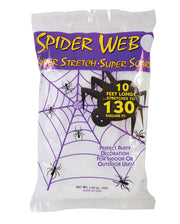 Gifts 4 All Occasions Halloween-Spinnennetz Set – 3 Dehnbare Netze + 4 Spinnen, Weiß/schwarz, Für Partydeko