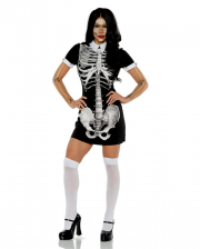 Shortsleeve Skeleton Mini Dress With Collar 