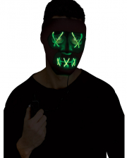 Leuchtende LED Maske Grün - Schwarz 