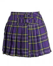 Miniskirt tartan purple / black