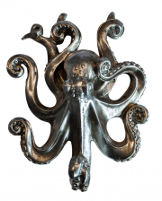 Oktopus Wandrelief mit Haken 