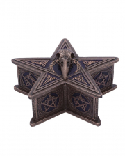 Pentagramm Schatulle mit Rabenschädel 16,5cm 