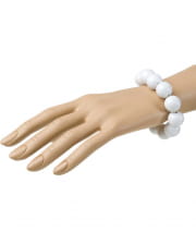 Weißes 70er Jahre Perlenarmband 