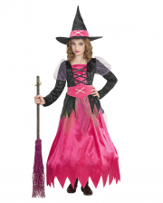 Pinke Hexe Kinderkostüm mit Reifrock 