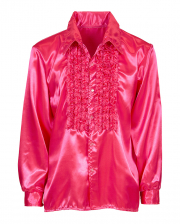 70er Jahre Disco Fashion Shirt Pink 