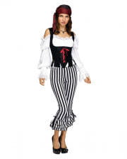 Piratin Kostümhose schwarz-weiß 