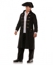 Schwarzer Piraten Mantel mit Hut 