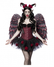 Rose Devil Kostüm mit Flügel 