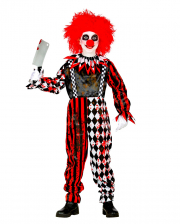 Patchwork Evil Clown Costume Halloween Scary Adult Mens Fancy Dress Outfit 