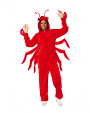 Rotes Lobster Kostüm Onesie für Erwachsene 
