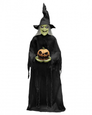 Scary Witch With Flame Pumpkin Animatronic 215cm 