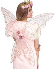 Shimmering Fairy Wings With Flowers Rose Gold 