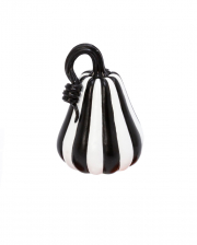 Black And White Striped Decorative Pumpkin 11 Cm 