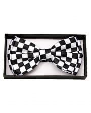 Black And White Checked Bow Tie Deluxe 