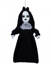 Schwarze Horror Puppe mit Licht 75cm 