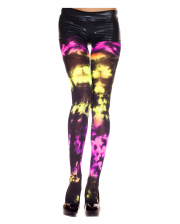Black Tights With Colorful Batik Pattern 
