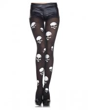 Black Tights With Spooky Skulls 