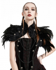 Black Gothic Bolero With Feathers 