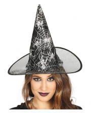 Black Witch Hat With Cobwebs Design 
