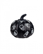 Black Pumpkin With Skulls 13cm 