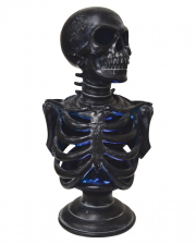 Schwarzer Skelett Torso auf Sockel mit Beleuchtung 32cm 