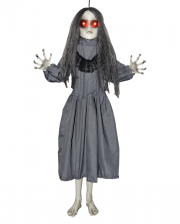 Schwarzes Gothic Doll mit leuchtenden Augen Hängefigur 80cm 