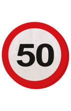 Napkin road sign 50