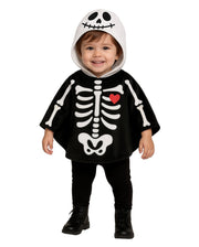 Skeleton Toddler Costume Poncho With Hood