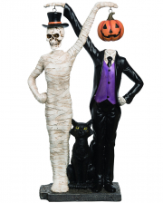 Skeleton Mummy & Pumpkin Gentleman Decoration Figure 48cm 