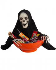 Spooky Bonbonschüssel mit schnappendem Grim Reaper 