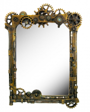 Steampunk Spiegel mit Zahnrädern 56cm 