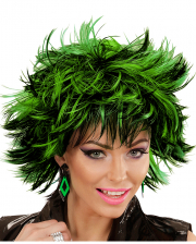 Steamy Wig Black-green For Halloween 
