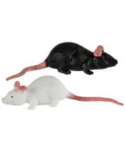 Stretch Ratte 11cm - Schwarz / Weiß 
