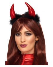 Devil Horns Hairband With Feathers 