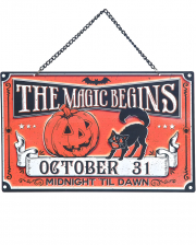 The Magic Begins Vintage Halloween Metallschild 25cm 