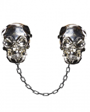 Skull Brooches With Chain As Cape Fastener 