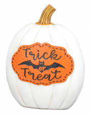 Trick Or Treat Decoration Pumpkin With Bat 20cm 