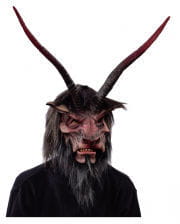 Horned Krampus Mask With Artificial Fur 