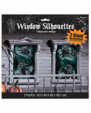 Eerie Haunted House Window Decoration 2 Pcs.