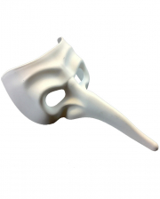 Venezianische Maske mit langer Nase weiß 