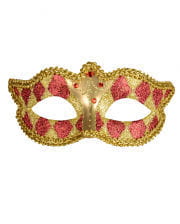 Venetian Harlequin mask gold / red