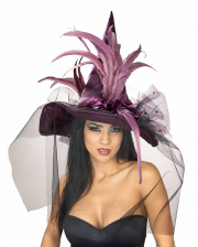 Witch Hat With Feathers Purple 