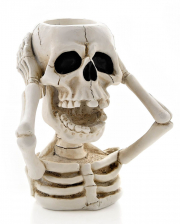 White Skeleton As Tea Light Holder 14cm 