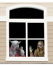 Werewolf And Skeleton Window Foil 60cm