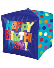 Würfelballon Happy Birthday