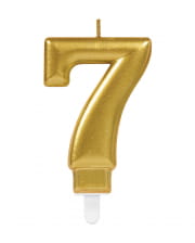 Number Candle 7 Metallic Gold 