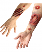 Zombie Biss SFX Tattoo Wunden 