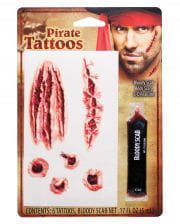 Zombie Pirate Tattoo Wounds 