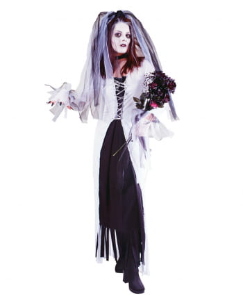 Ladies Ghost Bride Corpse Zombie Undead WitchHalloween Fancy Dress Hens Costume
